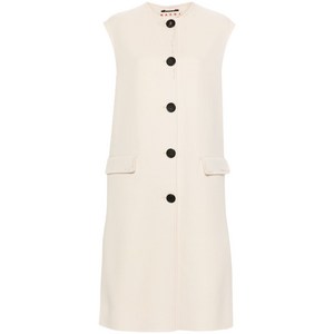 마르니 로고 자수 민소매 코트