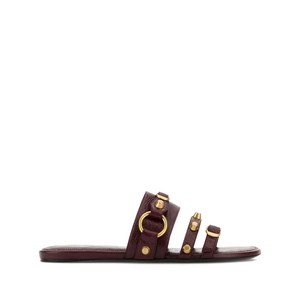 발렌시아가 레더 골드 스터드 슬라이더 샌들, France 36(KR 230), 레드계열