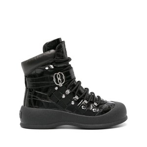 발리 엠보스드 크로커다일 레이스업 부츠, Europe 36(KR 230), 블랙계열