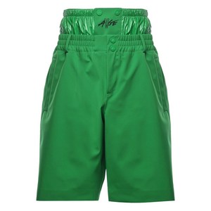 몽클레르 로고 프린트 하이웨이스트 쇼츠, 그린계열, Italy 46(KR 92-175)