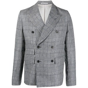 겐조 체크 더블 브레스티드 블레이저, 그레이계열+화이트계열, Italy/France 46(KR 95)