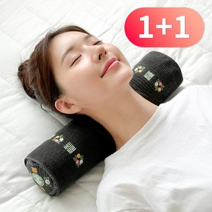 1+1 집앤콕 경추베개, 피그먼트 차콜(대)(1+1), 메밀+편백, 2개