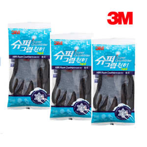 3M 슈퍼그립 윈터 겨울 기모 코팅작업장갑, M, 5개