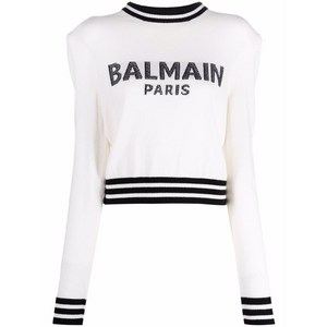 발망 발망 메시 로고 크롭 니트 스웨터, 화이트계열, France 36(KR 55)