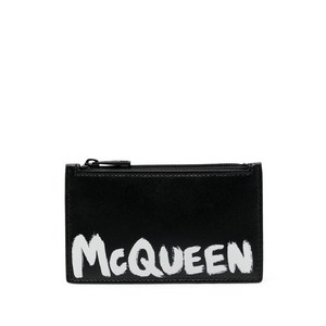 알렉산더맥퀸 로고 프린트 가죽 지갑