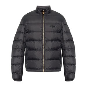 베르사체 로고 자수 패딩 재킷, 블랙계열, Italy 48(KR 100)