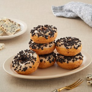 파르팜 초코화이트 미니 도넛 27개입 디저트 선물 학교 급식 간식 빵, 540g, 1개
