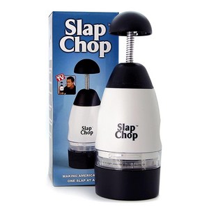 오리지널 Slap Chop 슬라이서 차퍼 스테인리스 스틸 블레이드 및 쉬운 세척을 위한 나비 입구 - 야채 다지기 도구 샐러드용 미니 주방 액세서리, 오리지널, 1개
