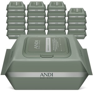 안디 시그니처 저자극 도톰한 아기 물티슈 엠보싱 저자극 대용량 캡형