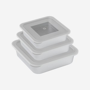 알텐바흐 스텐 밧드 반찬통 스테인레스 사각, M+L+XL, 1세트