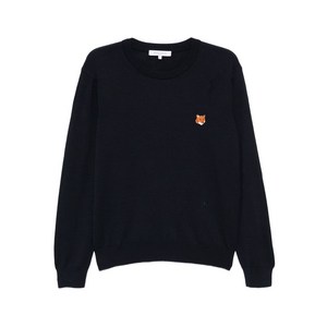 메종키츠네 볼드 폭스 헤드 패치 스웨터, 블루계열, Standard XL(KR 110)