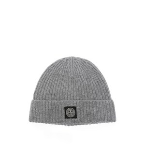 스톤 아일랜드 로고 패치 골지 비니