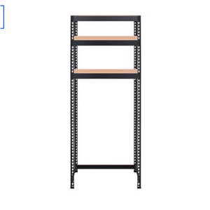 스피드랙 V2 세탁기 선반 3단 700 x 400 x 2100 mm, 프레임(블랙) + 보드(우드)