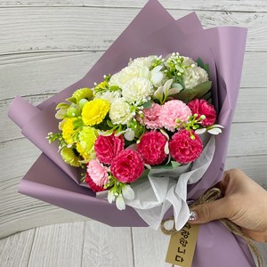 인테리어 장식 성묘 산소 선물 조화 꽃다발, 03.소국꽃다발-핑크