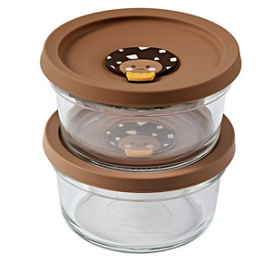 글라스락 브레드이발소 햇밥용기 초코, 350ML, 4개