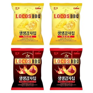 로코스 생생감자칩 맥 앤 치즈맛 x 코리안 스파이시 소스맛 세트, 4세트, 60g