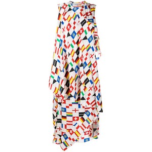 발렌시아가 프린트 실크 드레스