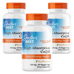 닥터스베스트 하이 앱솔션 CoQ10 100mg 베지 캡, 60정, 3개