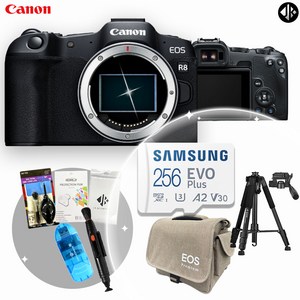포토리뷰이벤트 캐논 EOS R8 BODY + 메모리256GB+가방+삼각대+렌즈 클리닝펜+액정보호필름+SD리더기+포켓융+청소도구/ WJK