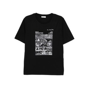 발리 그래픽 프린트 코튼 티셔츠, 블랙계열, L(KR 105)