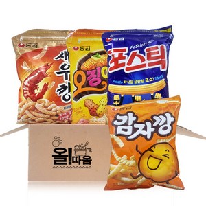 올따옴 농심 대용량스낵 기획세트 1호(새우깡400g 포스틱280g 오징어집버터구이맛 260g 감자깡250g), 1개