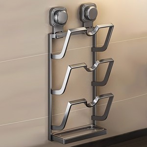 Qiaokao 흡착식 3단 냄비뚜껑 거치대