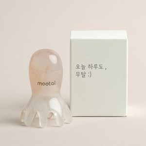 무탈 두피괄사 머리 지압 마사지기 문어, 크림, 1개