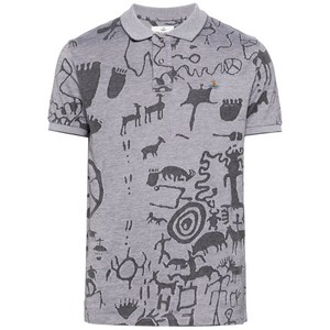 비비안웨스트우드 그래픽 프린트 폴로 셔츠, 그레이계열, XXXL(KR 120)