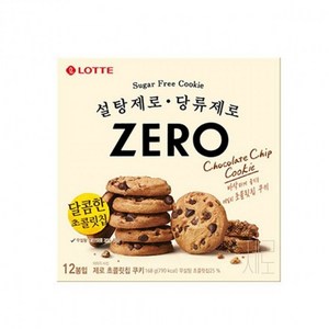 롯데제로 초콜릿 칩 쿠키 12p, 168g, 4개