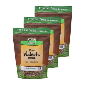 나우푸드 로우 월넛 언솔티드, 340g, 3개