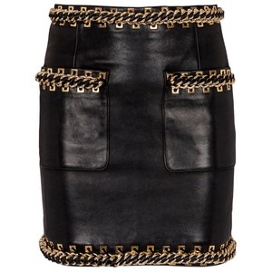 발망 체인 디테일 미니 스커트, 블랙계열, France 36(KR 55)