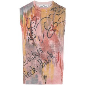 비비안웨스트우드 그래픽 프린트 탱크 탑, 핑크계열+옐로우계열, S(KR 95)