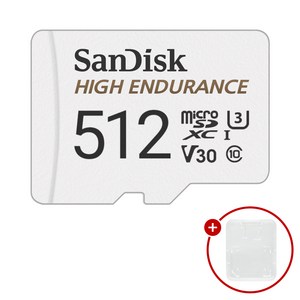 샌디스크 마이크로SD카드 High Enduance 하이엔듀런스 SDSQQNR-512GB + SD카드 케이스, 1개, 512GB