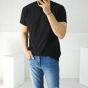 로니제이 남자 여름 머슬핏 기본핏 부드러운 무지 분또 면 라운드 반팔 티셔츠