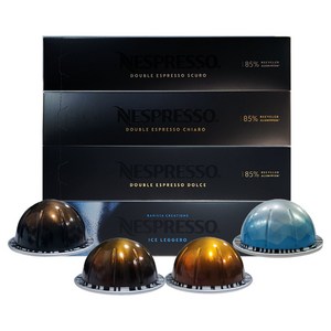 네스프레소 버츄오 캡슐커피 더블 에스프레소 4종세트 +행주 사은품증정 (스쿠로 키아로 돌체 아이스레제로)