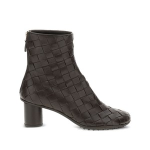 보테가 베네타 아토믹 우븐 레더 블록 힐 부츠 70mm