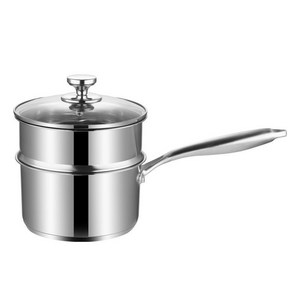 316 스테인리스 이유식 냄비 다용도 편수 냄비+찜기, 20cm, 실버, 1개