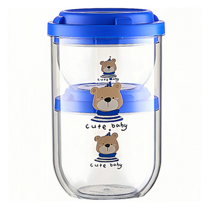 YEAAYE 다용도 곰돌이 밀폐용기 3종 세트 블루, 13 x 20.5c..., 1세트