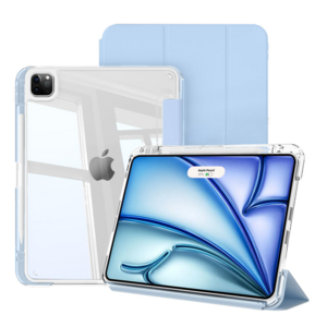 헤미션 아이패드 펜슬 수납 클리어 범퍼 스마트커버 태블릿 케이스 에어8/7/6 프로8/7/6/5/4/3세대 11/13인치