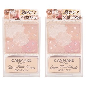 캔메이크 글로우 플로어 치크블러셔 블렌드 타입, B01 코튼 코랄, 2개