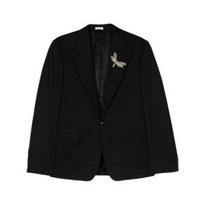 알렉산더맥퀸 자수 모티프 싱글 브레스티드 블레이저