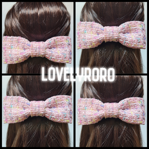 [러블리로로] 멜리 핑크 트위드 리본핀