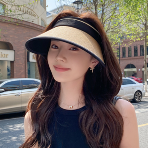 라이콘스 여름 여성 자외선 차단 썬캡 라탄 모자