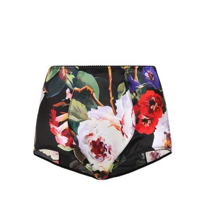 돌체앤가바나 플로럴 프린트 실크 혼방 브리프, 블랙계열, Italy 5