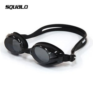 스쿠알로 수경 아동용 성인용 경기용 준선수용 수경 물안경 안티포그, 선택01.SGL1600(아동)-블랙