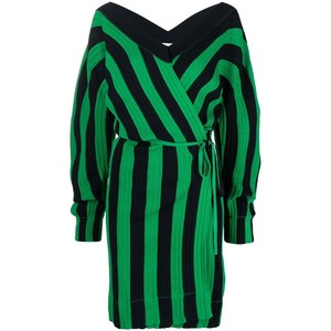 보테가 베네타 스트라이프 니트 랩 드레스, 그린계열+블루계열, Standard M