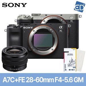 [소니정품] A7C/+28-60mm렌즈 KIT +액정필름 + 포켓융/ 풀 프레임 미러리스카메라 / ILCE-7CL /ED, 02 소니 A7C+28-60mm-블랙