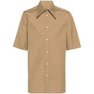 메종 마르지엘라 오버사이즈 칼라 셔츠, 브라운계열, Collar (cm) 37