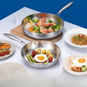 304스텐 후라이팬 통5중 무연마제 스텐팬 인덕션 겸용 스텐 프라이팬, 30cm, 1개