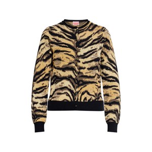 겐조 타이거 프린트 버튼 가디건, 블랙계열+옐로우계열, Standard XS